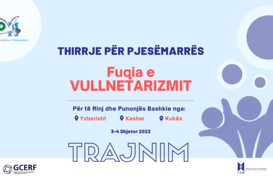 THIRRJE PËR PJESËMARRËSTrajnim: