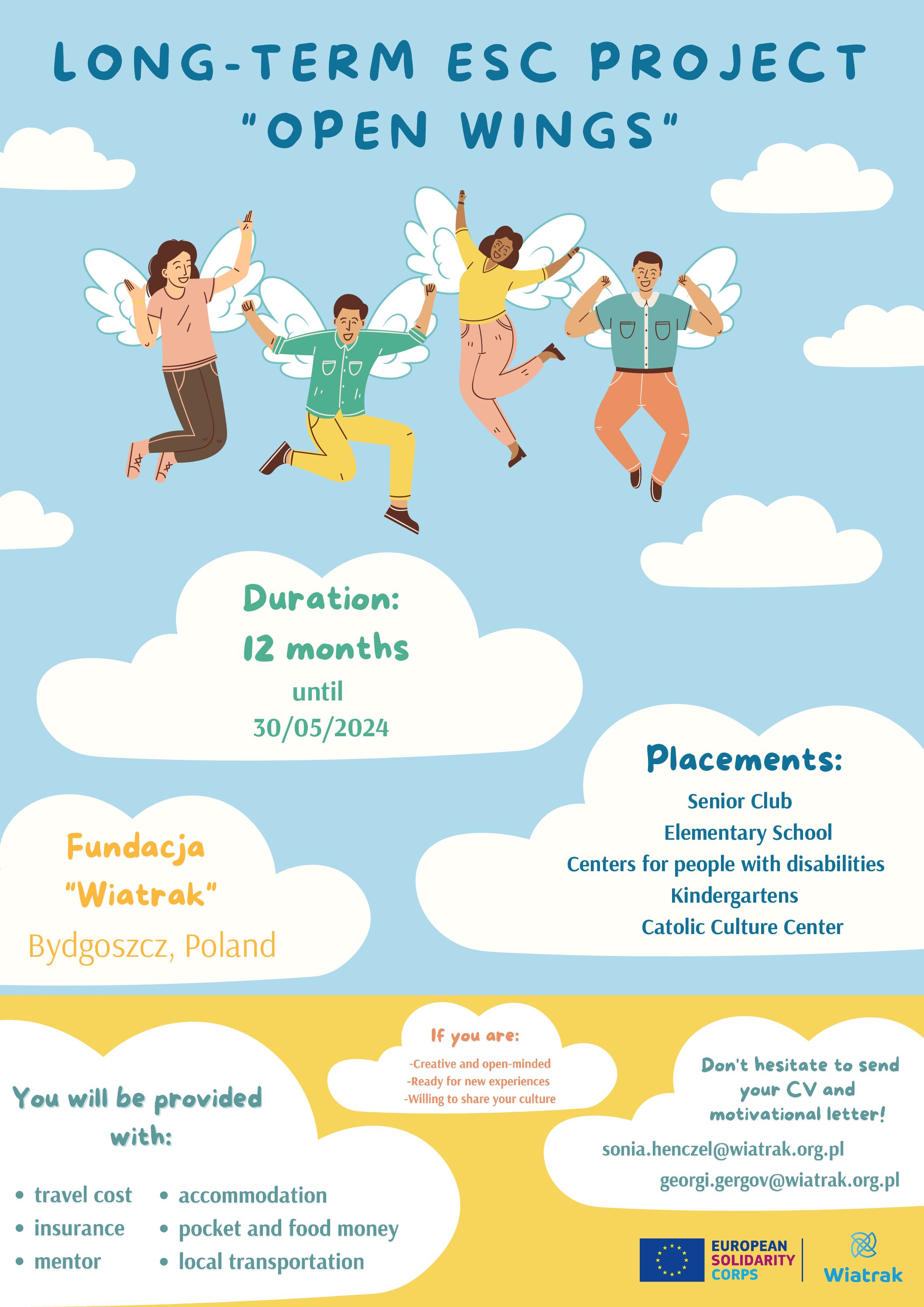 Call for Applications: Long Term ESC Project “Open Wings”